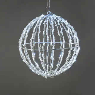 3D ΣΤΡΟΓΓΥΛΗ ΜΠΑΛΑ 150 LED ΣΕ ΣΕΙΡΑ ΣΤΑΘΕΡΑ ΨΥΧΡΟ ΛΕΥΚΟ ΑΝΤΑΠΤΟΡΑ 4.5VDC ΜΕ ΚΑΛΩΔΙΟ ΛΕΥΚΟ IP44 300X300x310mm