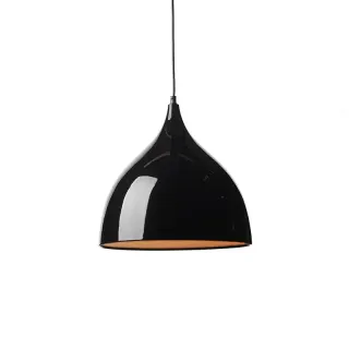 ΜΕΤΑΛΛΙΚΗ ΚΑΜΠΑΝΑ 1ΧΕ27 ΜΑΥΡΗ Φ35xΗ31cm ROXANNE