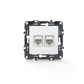 PRIME ΠΡΙΖΑ ΤΗΛΕΦΩΝΟΥ ΜΕ ΒΥΣΜΑ 1XRJ11 CAT3 IP20 & ΠΡΙΖΑ ΔΙΚΤΥΟΥ ΛΕΥΚΗ ΜΕ ΒΥΣΜΑ 1XRJ45 CAT6 UTP IP20
