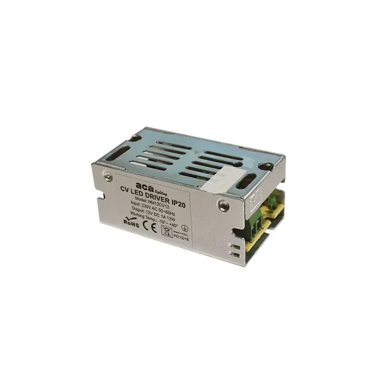 ΜΕΤΑΛΛΙΚΟ CV LED DRIVER 12W 230V AC12V DC 1A IP20 ΜΕ ΤΕΡΜΑΤΙΚΗ