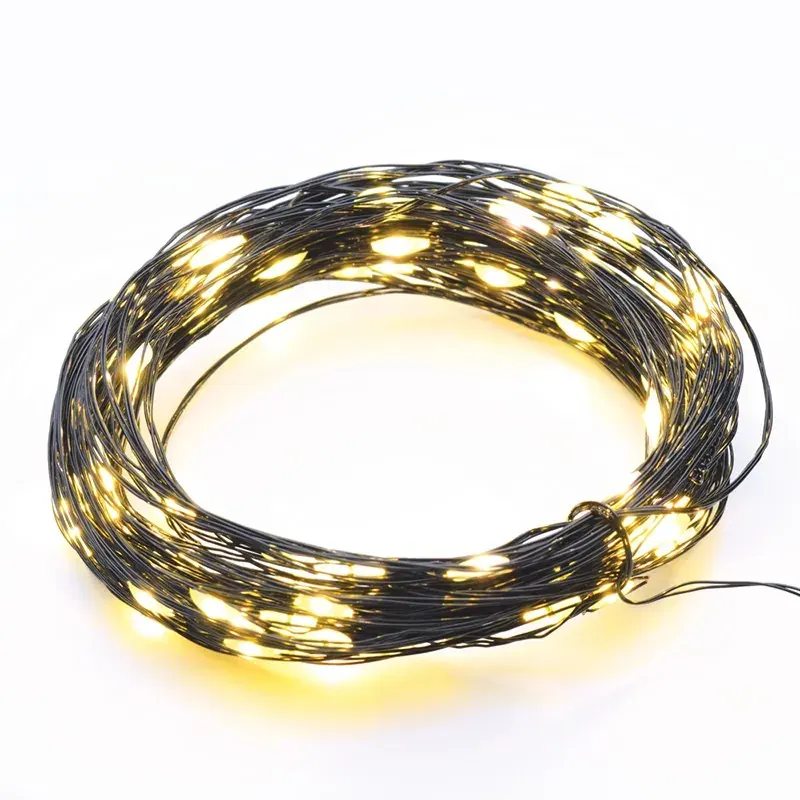 ΛΑΜΠΑΚΙΑ 20 LED 1.2W ΣΕ ΣΕΙΡΑ ΘΕΡΜΟ ΛΕΥΚΟ ΜΕ ΜΠΑΤΑΡΙΕΣ 2xΑΑ 6ON/18OFF & ΜΑΥΡΟ ΚΑΛΩΔΙΟ ΧΑΛΚΟΥ 2m IP20 100mm