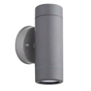 ΣΠΟΤ ΤΟΙΧΟΥ 2 ΔΕΣΜΕΩΝ ΓΚΡΙ ΣΥΜΒΑΤΙΚΟ 2xGU10 & LED 3W IP65 60x80x170mm