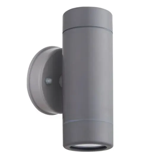 ΣΠΟΤ ΤΟΙΧΟΥ 2 ΔΕΣΜΕΩΝ ΓΚΡΙ ΣΥΜΒΑΤΙΚΟ 2xGU10 & LED 3W IP65 60x80x170mm