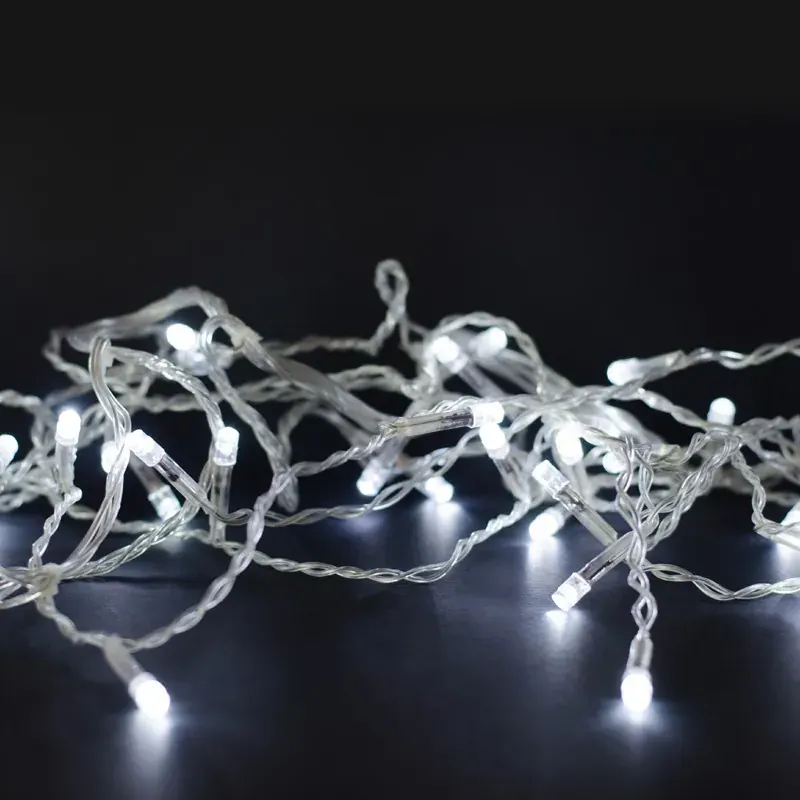 ΛΑΜΠΑΚΙΑ 300 LED ΣΕ ΣΕΙΡΑ ΨΥΧΡΟ ΛΕΥΚΟ ΚΑΟΥΤΣΟΥΚ ΑΝΤΑΠΤΟΡΑ 31VDC ΜΕ ΔΥΝΑΤΟΤΗΤΑ ΕΠΕΚΤΑΣΗΣ MAX 2 ΣΕΤ & ΚΑΛΩΔΙΟ ΔΙΑΦΑΝΟ 3m IP44 50mm