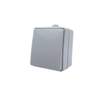 ARMY ΜΠΟΥΤΟΝ ΑΠΛΟ ΕΠΙΤΟΙΧΟ ΣΤΕΓΑΝΟ ΜΕ ΒΙΔΑ 1P 10A 250VAC ΑΠΑΛΟ ΓΚΡΙ IP55