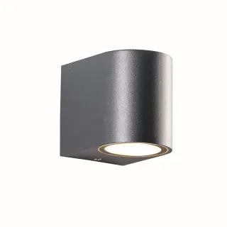 ΣΠΟΤ ΕΠΙΤΟΙΧΙΟ GU10 ΠΛΑΣΤΙΚΟ 230V AC ΣΚΟΥΡΟ ΓΚΡΙ IP65 1ΧGU10 MAX 3W LED 58x92x81mm