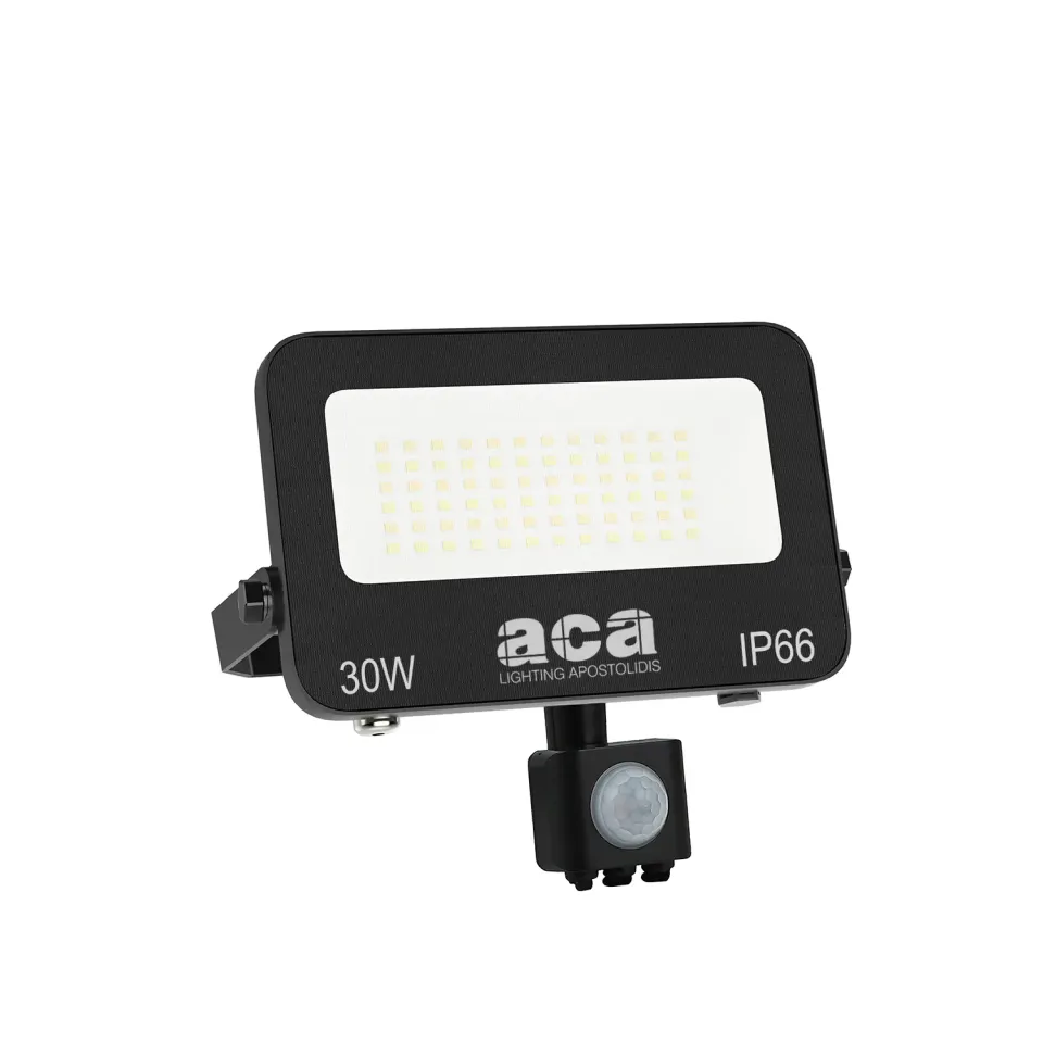 ΠΡΟΒΟΛΕΑΣ LED SMD ΜΑΥΡΟΣ ΜΕ ΑΙΣΘΗΤΗΡΑ 30W 3CCT 3000LM 185-260V RA>80 IP66