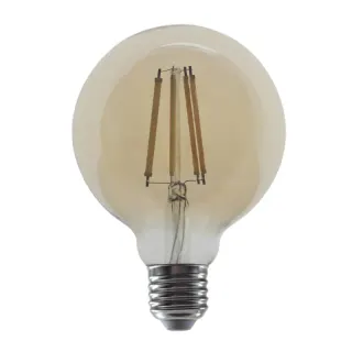LED FILAMENT E27 STEP-DIM G95 10W AMBER 2700K 230V AC 1260LM RA80 30000H 360°