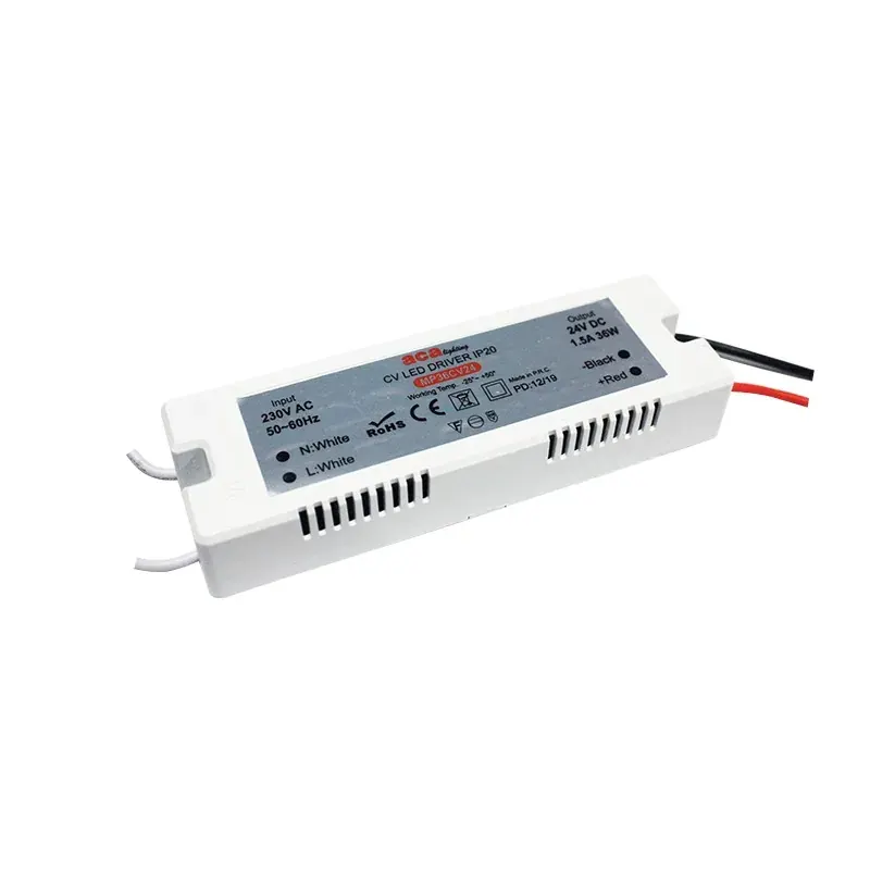 ΜΙΝΙ ΠΛΑΣΤΙΚΟ CV LED DRIVER 36W 230V AC24V DC 1.5A IP20 ΜΕ ΚΑΛΩΔΙΑ