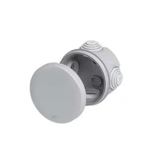 Φ80mm x 40mm ΕΠΙΤΟΙΧΟ ΚΟΥΤΙ ΔΙΑΚΛΑΔΩΣΗΣ ΚΑΛΩΔΙΩΝ ΣΤΡΟΓΓΥΛΟ, ΓΚΡΙ ΧΡΩΜΑΤΟΣ 4 ΔΙΟΔΙΩΝ IP55 RAL7035