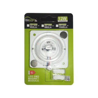 LED SMD MAGNET MODULE 12W 230V AC 1000LM 160° 6500K RA80 30000HRS
