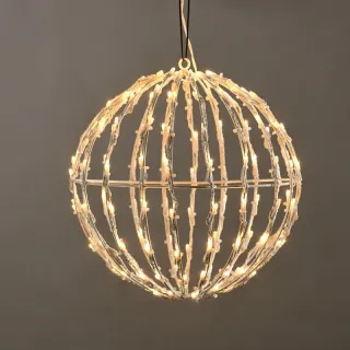 3D ΣΤΡΟΓΓΥΛΗ ΜΠΑΛΑ 100 LED ΣΕ ΣΕΙΡΑ ΣΤΑΘΕΡΑ ΘΕΡΜΟ ΛΕΥΚΟ ΑΝΤΑΠΤΟΡΑ 4.5VDC ΜΕ ΚΑΛΩΔΙΟ ΛΕΥΚΟ 5m IP44 200X200x210mm