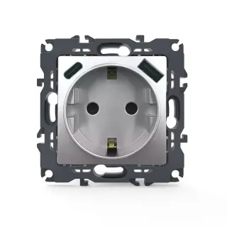 PRIME ΠΡΙΖΑ ΣΟΥΚΟ ΑΣΦΑΛΕΙΑΣ ΑΛΟΥΜΙΝΙΟ 1X2P+E 16A 250VAC & 2xUSB 5VDC 3A IP20