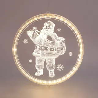 3D ΑΓΙΟΣ ΒΑΣΙΛΗΣ ΑΚΡΥΛΙΚΟ 24 LED ΣΤΑΘΕΡΑ ΘΕΡΜΟ ΛΕΥΚΟ USB ΜΕ ΚΑΛΩΔΙΟ IP20 210X216mm