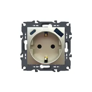 PRIME ΠΡΙΖΑ ΣΟΥΚΟ ΑΣΦΑΛΕΙΑΣ ΣΑΜΠΑΝΙΖΕ 1X2P+E 16A 250VAC & 2xUSB 5VDC 3A IP20