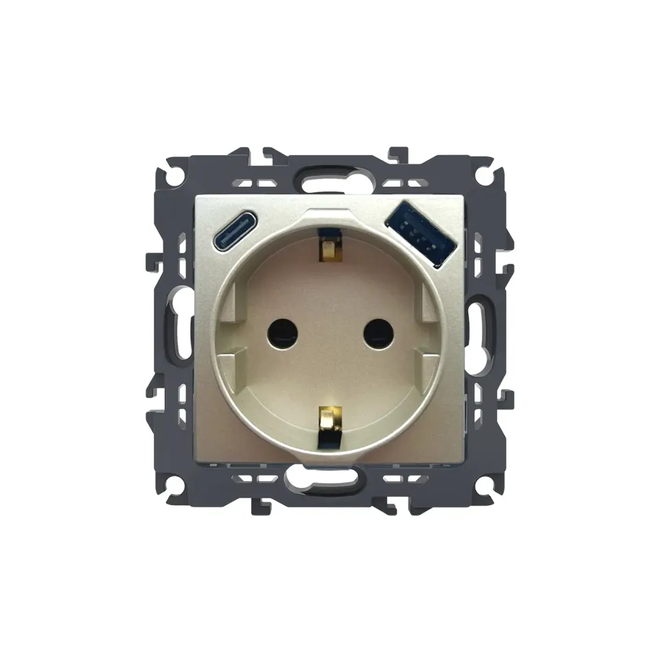 PRIME ΠΡΙΖΑ ΣΟΥΚΟ ΑΣΦΑΛΕΙΑΣ ΣΑΜΠΑΝΙΖΕ 1X2P+E 16A 250VAC & 2xUSB 5VDC 3A IP20