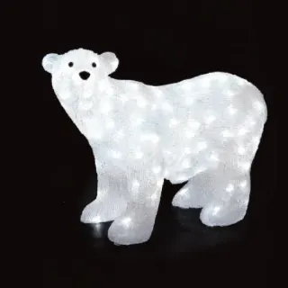 ΧΡΙΣΤΟΥΓΕΝΝΙΑΤΙΚΗ ΠΟΛΙΚΗ ΑΡΚΟΥΔΑ 3D 240 LED ΛΕΥΚΗ ΑΚΡΥΛΙΚΗ ΜΕ ΚΑΛΩΔΙΟ 300mm IP44 970x420x750mm