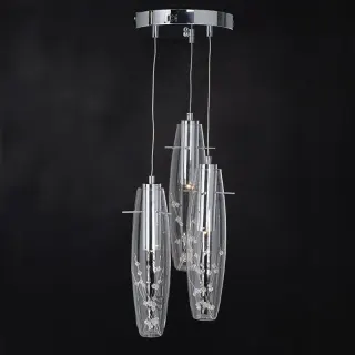 NETTO ΦΩΤΙΣΤΙΚΟ ΚΡΕΜΑΣΤΟ ΧΡΩΜΙΟ ΜΕΤΑΛΛΙΚΟ LED 9W 3000K 360Lm IP20 Φ300Χ1000mm