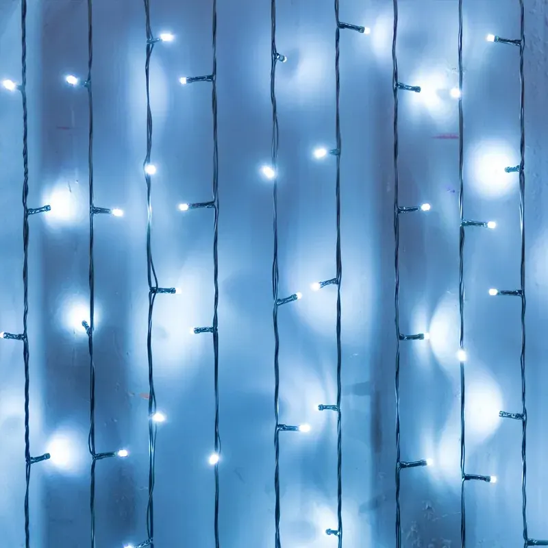 ΛΑΜΠΑΚΙΑ 240 LED ΣΕ ΣΕΙΡΑ ΨΥΧΡΟ ΛΕΥΚΟ ΣΤΑΘΕΡΑ ΚΑΟΥΤΣΟΥΚ ΜΕ ΔΥΝΑΤΟΤΗΤΑ ΕΠΕΚΤΑΣΗΣ MAX 8 ΣΕΤ & ΚΑΛΩΔΙΟ 1.5m IP65 2000x1000mm