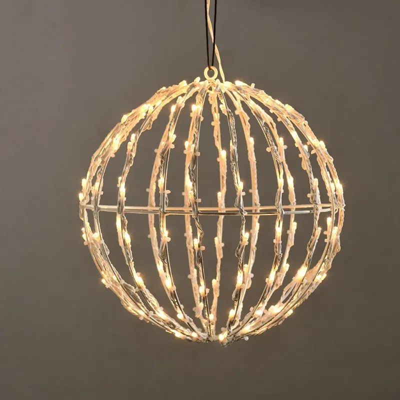 3D ΣΤΡΟΓΓΥΛΗ ΜΠΑΛΑ 150 LED ΣΕ ΣΕΙΡΑ ΣΤΑΘΕΡΑ ΘΕΡΜΟ ΛΕΥΚΟ ΑΝΤΑΠΤΟΡΑ 4.5VDC ΜΕ ΚΑΛΩΔΙΟ ΛΕΥΚΟ 5m IP44 300X300x310mm