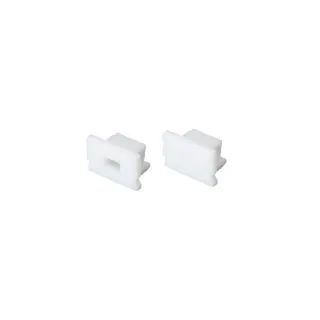 SET OF WHITE ΠΛΑΣΤΙΚΟ END CAPS FOR P127 1PC WITH HOLE & 1PC WITHOUT HOLE