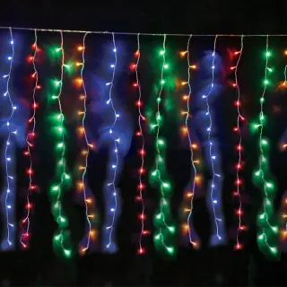 ΛΑΜΠΑΚΙΑ ΚΟΥΡΤΙΝΑ 360 LED 20×18 ΣΕΙΡΕΣ ΠΟΛΥΧΡΩΜΑ ΣΤΑΘΕΡΑ ΜΕ ΑΝΤΑΠΤΟΡΑ 24VDC & ΔΥΝΑΤΟΤΗΤΑ ΕΠΕΚΤAΣΗΣ MAX 4 ΣΕΤ ME ΚΑΛΩΔΙΟ ΔΙΑΦΑΝΟ IP44 2000x1500mm