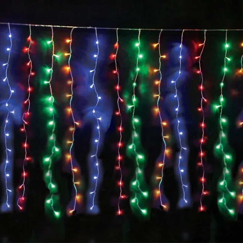 ΛΑΜΠΑΚΙΑ ΚΟΥΡΤΙΝΑ 360 LED 20×18 ΣΕΙΡΕΣ ΠΟΛΥΧΡΩΜΑ ΣΤΑΘΕΡΑ ΜΕ ΑΝΤΑΠΤΟΡΑ 24VDC & ΔΥΝΑΤΟΤΗΤΑ ΕΠΕΚΤAΣΗΣ MAX 4 ΣΕΤ ME ΚΑΛΩΔΙΟ ΔΙΑΦΑΝΟ IP44 2000x1500mm