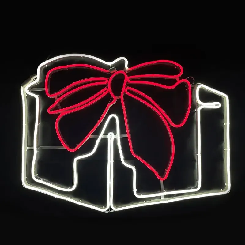 ΚΟΥΤΙ ΔΩΡΟ 700DOUBLE NEON LED ΜΟΤΙΦ ΛΕΥΚΟ & ΚΟΚΚΚΙΝΟ ΣΤΑΘEΡΟ 50m IP65 1.5m ΚΑΛΩΔΙΟ 8,5Μ