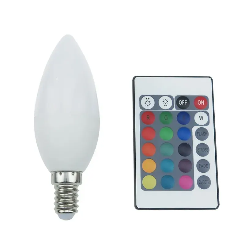 LED SMD C37 4W IR RGB 3000K 230V AC 300LM RA80 30000HRS 270° 1xE14
