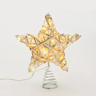 ΚΟΡΥΦΗ ΔΕΝΤΡΟΥ ΑΣΤΕΡΙ ΛΕΥΚΟ ΚΥΡΤΟ 20 MINI LED ΘΕΡΜΟ ΛΕΥΚΟ ΜΠΑΤΑΡΙΑΣ 3xAA IP20 230x50x200mm