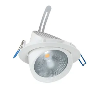 WHITE LED RECESSED MOVABLE LIGHT 20W 3000K 60° 1500LM 230V AC Ra80