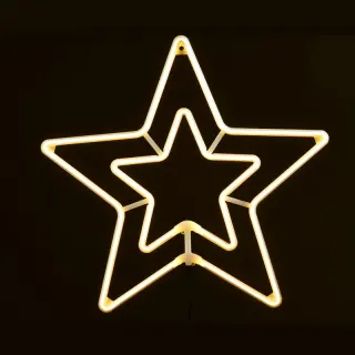 ΑΣΤΕΡΙΑ ΔΙΠΛΑ 300 LED NEON ΦΩΤΟΣΩΛΗΝΑ 3m SMD ΘΕΡΜΟ ΛΕΥΚΟ ΣΤΑΘΕΡΟ ΜΕ 1.5m ΚΑΛΩΔΙΟ IP44 550mm