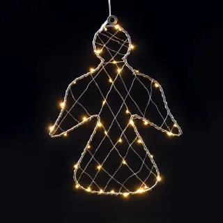 2D ΚΡΕΜΑΣΤΟ ΜΕ ΜΕΤΑΛΛΙΚΑ ΜΟΤΙΒΑ ΑΓΓΕΛΟΣ 40 ΜINI LED ΣΕ ΣΕΙΡΑ ΘΕΡΜΟ ΜΕ ΚΑΛΩΔΙΟ ΧΑΛΚΟΥ & ΑΝΤΑΠΤΡΟΡΑ 3V DC