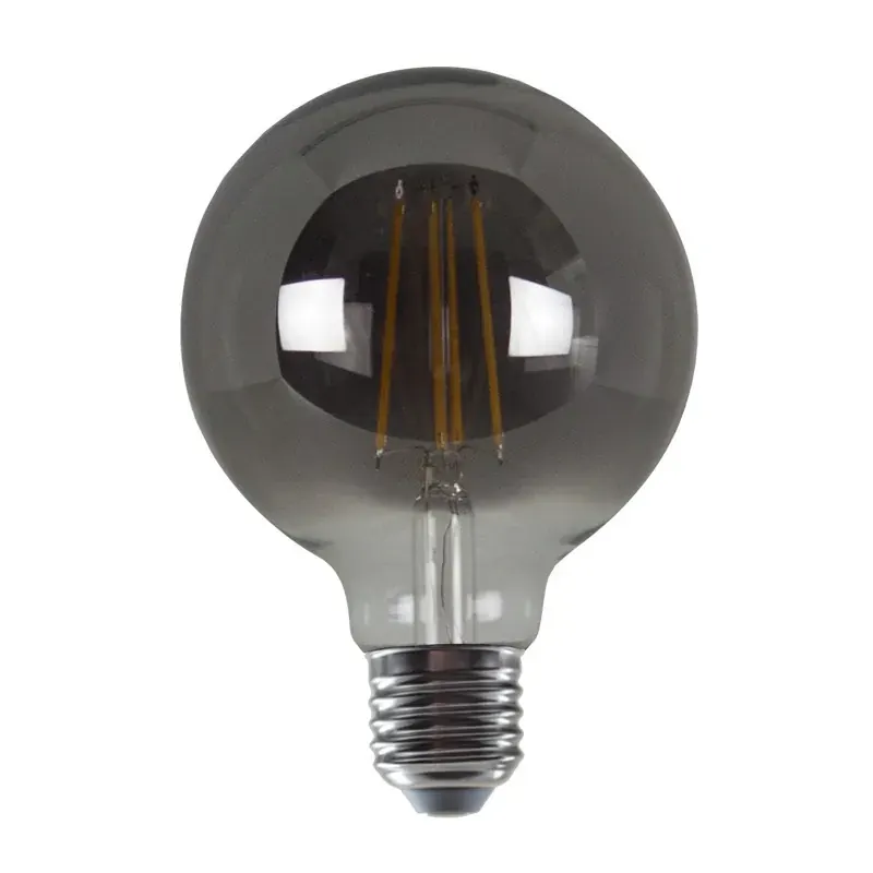 LED FILAMENT E27 G95 8W SMOKE 1800K 230V AC 400LM RA80 30000H 360°