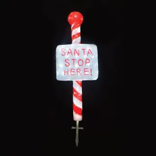 ΧΡΙΣΤΟΥΓΕΝΝΙΑΤΙΚΗ ΕΠΙΓΡΑΦΉ ”SANTA STOP HERE” 3D 120 LED ΛΕΥΚΗ ΑΚΡΥΛΙΚΗ ΜΕ ΚΑΛΩΔΙΟ 300mm IP44 350x130x100mm