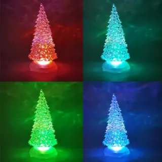 ΔΙΑΚΟΣΜΗΤΙΚΟ ΔΕΝΤΡΟ ΔΙΑΦΑΝΟ ΠΛΑΣΤΙΚΟ LED RGB ΜΕ ΜΠΑΤΑΡΙΑ 3XAAA IP20 Φ100Χ250mm