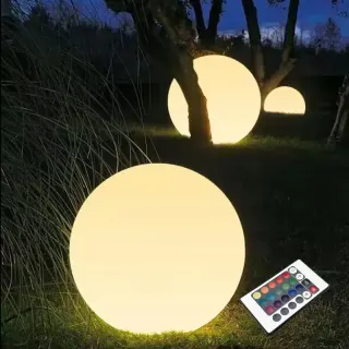 ΗΛΙΑΚΗ/ΕΠΑΝΑΦΟΡΤΙΖΟΜΕΝΗ RGBW LED ΜΠΑΛΑ D30cm IP54 LiFePO4 1800mAh