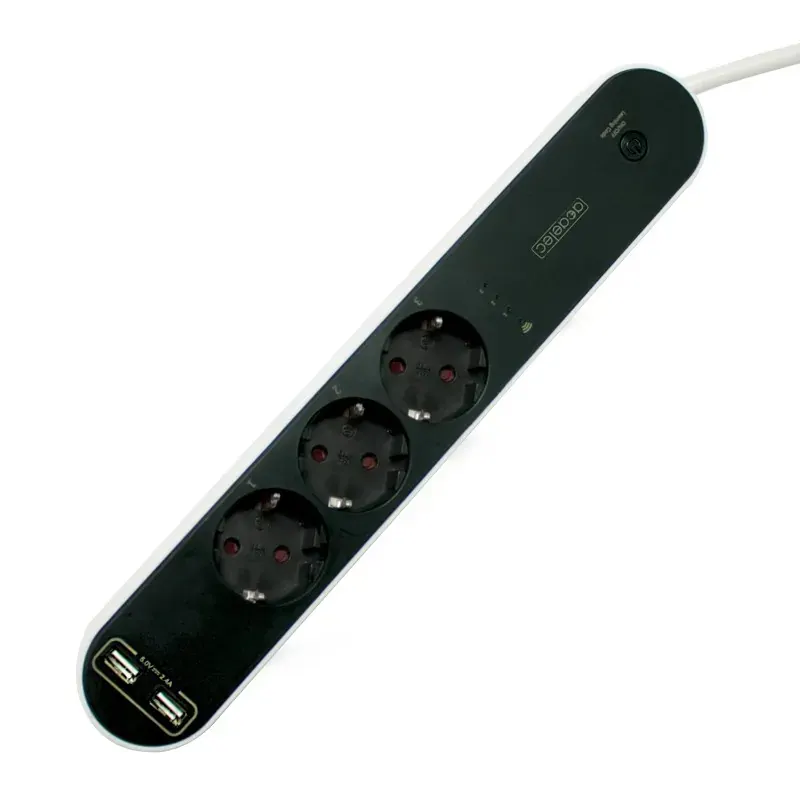 ΠΟΛΥΜΠΡΙΖΟ WI-FI 3-ΘΕΣΕΩΝ 16A 250V 3680W 2 USB ΘΥΡΕΣ 2,4A 5V ΑΝΑ ΘΥΡΑ