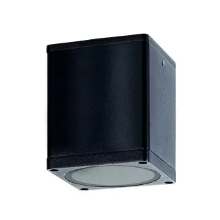 GU10 SQUARE CEILING LUMINAIRE 230V AC BLACK IP65 GU10 MAX.35W