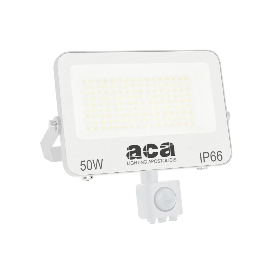 ΠΡΟΒΟΛΕΑΣ LED SMD ΛΕΥΚΟΣ ΜΕ ΑΙΣΘΗΤΗΡΑ 50W 3CCT 5000LM 185-260V RA>80 IP66