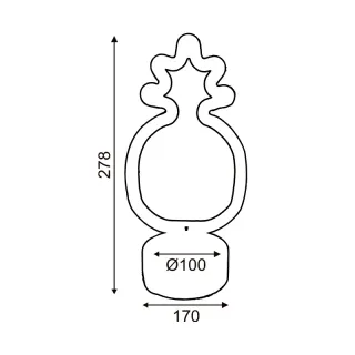 ΑΝΑΝΑΣ, 41 NEON LED ΛΑΜΠΑΚΙΑ ΜΕ ΜΠΑΤΑΡΙΑ (3xAA)/USB, ΠΡΑΣΙΝΟ & ΚΙΤΡΙΝΟ, IP20, 17x10x28,5cm