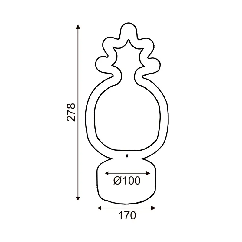 ΑΝΑΝΑΣ, 41 NEON LED ΛΑΜΠΑΚΙΑ ΜΕ ΜΠΑΤΑΡΙΑ (3xAA)/USB, ΠΡΑΣΙΝΟ & ΚΙΤΡΙΝΟ, IP20, 17x10x28,5cm
