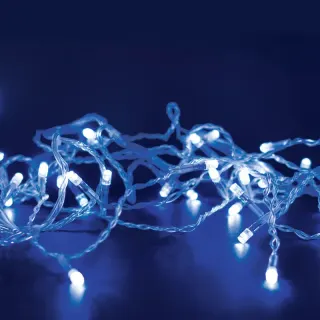 ΛΑΜΠΑΚΙΑ 300 LED ΣΕ ΣΕΙΡΑ ΚΑΟΥΤΣΟΥΚ ΜΠΛΕ ΑΝΑ 50mm ΑΝΤΑΠΤΟΡΑ 31VDC ΜΕ 8 ΠΡΟΓΡΑΜΜΑΤΑ & ΚΑΛΩΔΙΟ ΔΙΑΦΑΝΟ IP44 15mm
