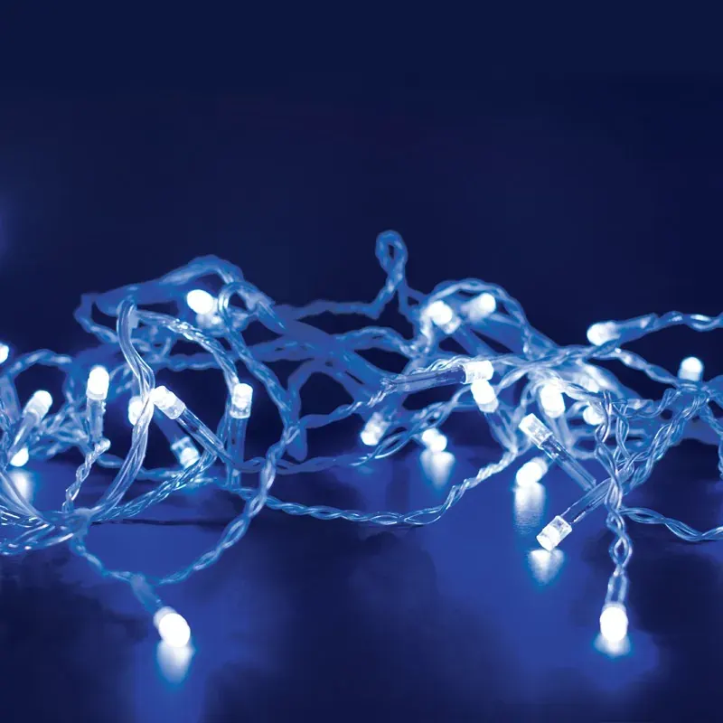 ΛΑΜΠΑΚΙΑ 300 LED ΣΕ ΣΕΙΡΑ ΚΑΟΥΤΣΟΥΚ ΜΠΛΕ ΑΝΑ 50mm ΑΝΤΑΠΤΟΡΑ 31VDC ΜΕ 8 ΠΡΟΓΡΑΜΜΑΤΑ & ΚΑΛΩΔΙΟ ΔΙΑΦΑΝΟ IP44 15mm