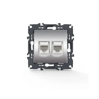 PRIME ΠΡΙΖΑ ΤΗΛΕΦΩΝΟΥ ΜΕ ΒΥΣΜΑ 1XRJ11 CAT3 IP20 & ΠΡΙΖΑ ΔΙΚΤΥΟΥ MAT ΑΛΟΥΜΙΝΙΟ ΜΕ ΒΥΣΜΑ 1XRJ45 CAT6 UTP IP20