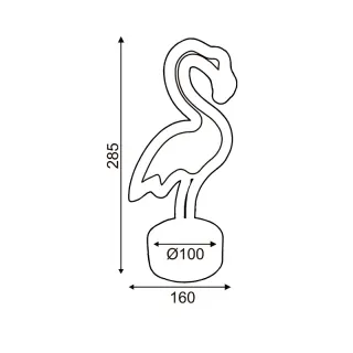 ΦΛΑΜΙΝΓΚΟ, 49 NEON LED ΛΑΜΠΑΚΙΑ ΜΕ ΜΠΑΤΑΡΙΑ (3xAA)/USB, ΡΟΖ, IP20, 16x10x28.5cm