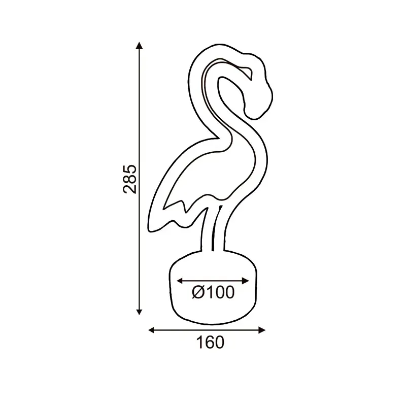ΦΛΑΜΙΝΓΚΟ, 49 NEON LED ΛΑΜΠΑΚΙΑ ΜΕ ΜΠΑΤΑΡΙΑ (3xAA)/USB, ΡΟΖ, IP20, 16x10x28.5cm