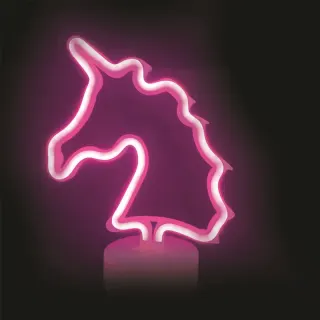ΜΟΝΟΚΕΡΟΣ, 47 NEON LED ΛΑΜΠΑΚΙΑ ΜΕ ΜΠΑΤΑΡΙΑ (3xAA)/USB, ΡΟΖ, IP20, 25x10x28cm