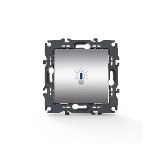 PRIME ΜΠΟΥΤΟΝ ΚΛΙΜΑΚΟΣΤΑΣΙΟΥ & LED ΛΥΧΝΙΑ ΜΕ ΚΛΙΠ ΠΛΑΣΤΙΚΟ MAT ΑΛΟΥΜΙΝΙΟ 1P 10A 250VAC IP20