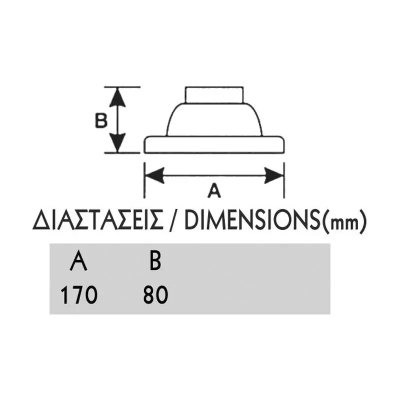ΒΑΣΗ ΓΙΑ PC ΣΩΛΗΝΑ Φ60 ΜΕΤΑΛΛΙΚΟ 170x80mm